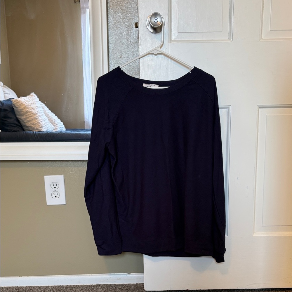 Zenana Dark Navy Long Sleeve Light Sweatshirt